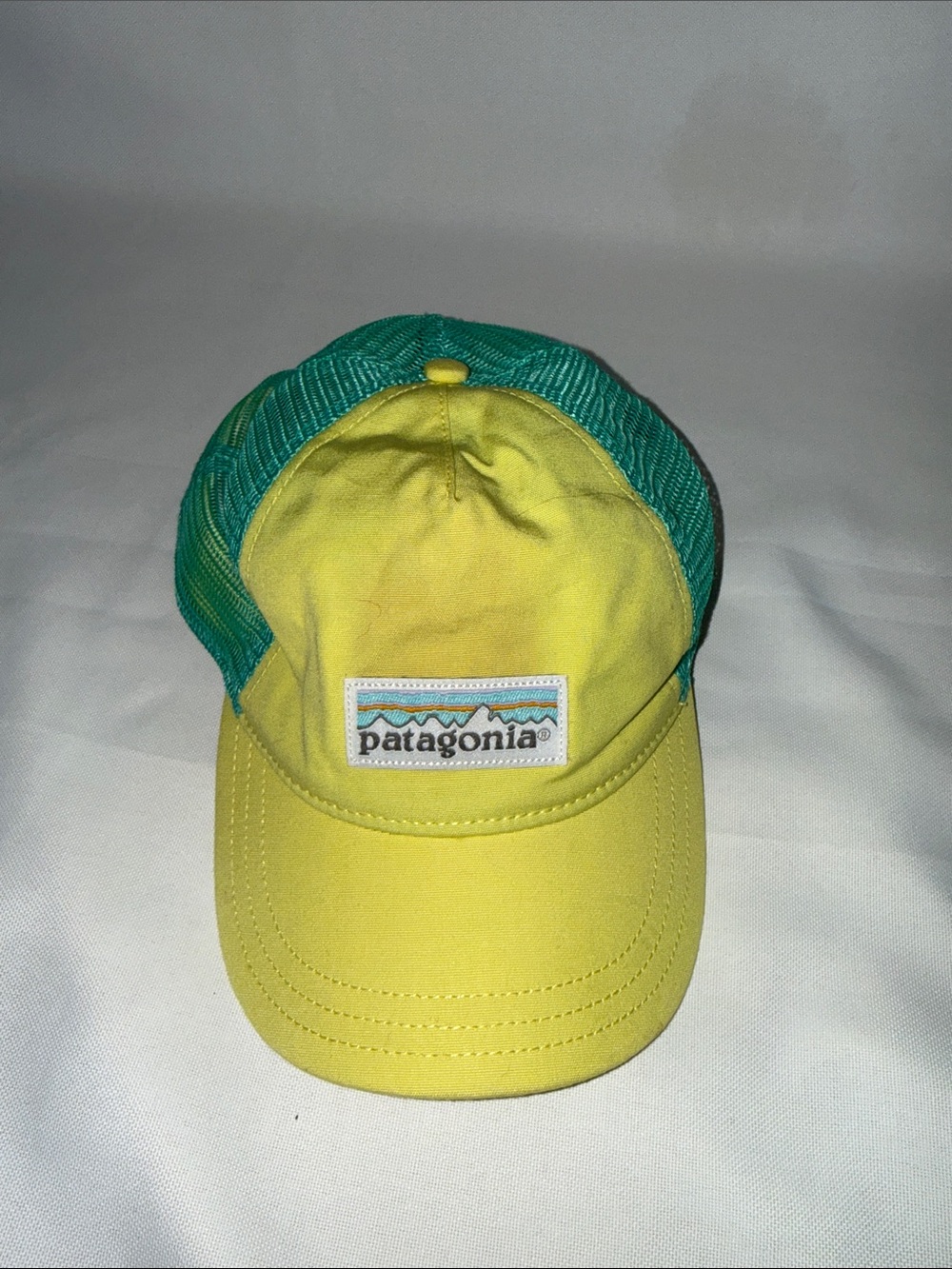 Patagonia Yellow Front & Green Mesh Trucker Hat